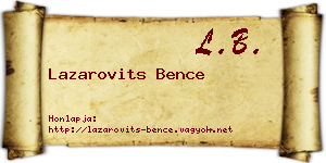 Lazarovits Bence névjegykártya